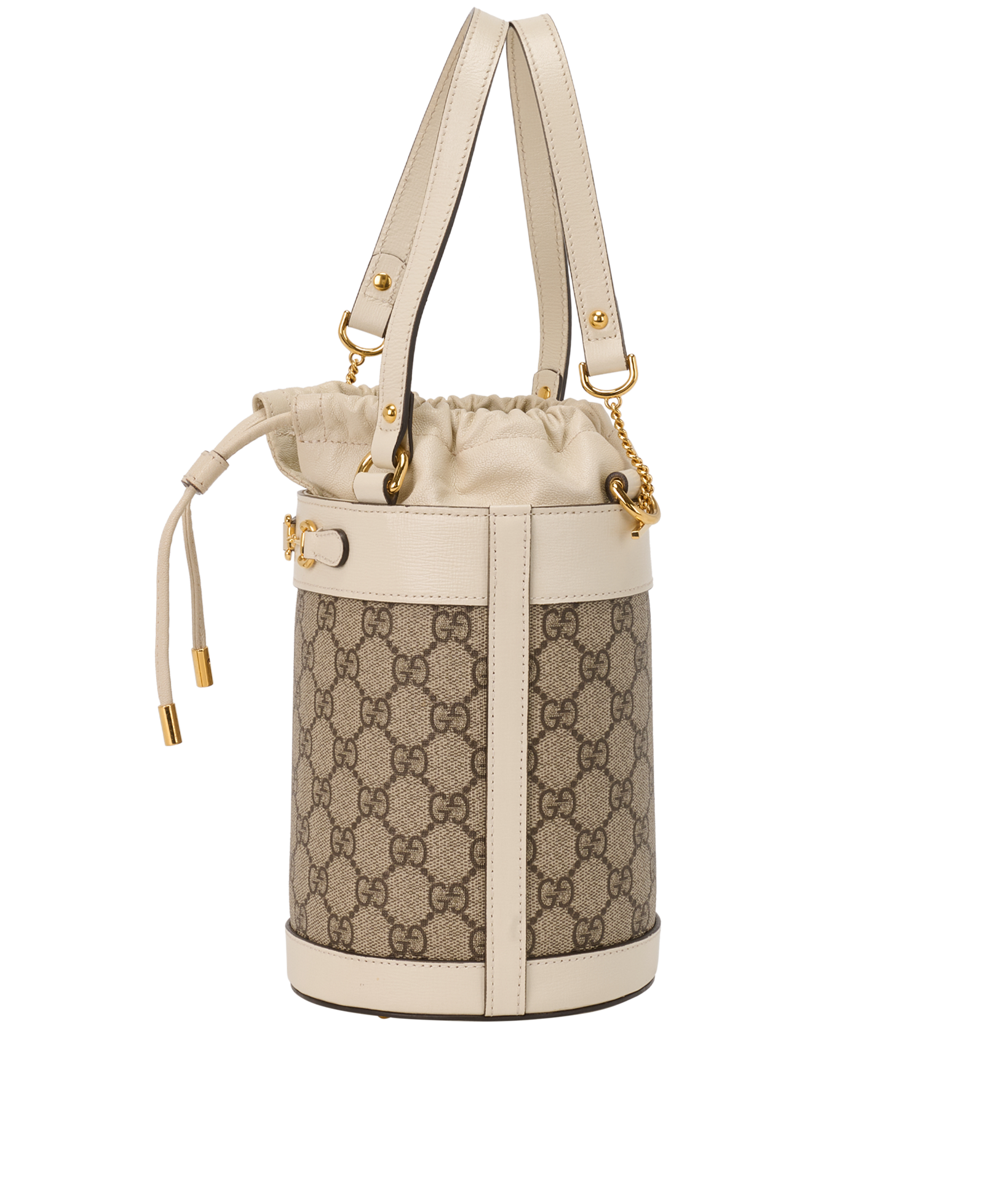 Small Horsebit 1955 Bucket Bag, &pound;750, Handbags, Beige/Cream, Coated Canvas/Leather, Bottom view